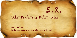Sáfrány Károly névjegykártya