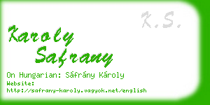 karoly safrany business card